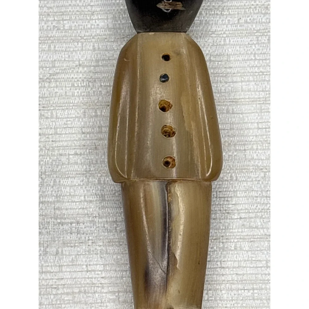 Vintage‎ Tribal Horn Handle Dagger Knife with Leather Sheath Collectible